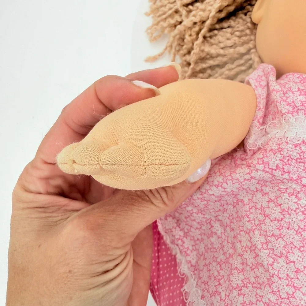 1990 First Edition Cabbage Patch Kids Doll Blonde Yarn Hair Blue Eyes